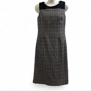 Talbots Black and White Sheath Houndstooth Dress